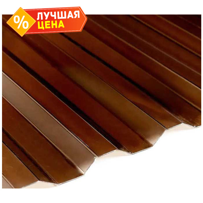Профилированный поликарбонат 0,8 мм C-21 SUNNEX трапеция бронза 2000х1080 мм